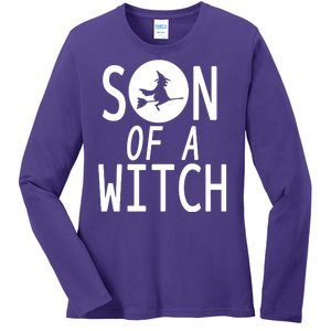 Son Of A Witch Funny Halloween Ladies Long Sleeve Shirt