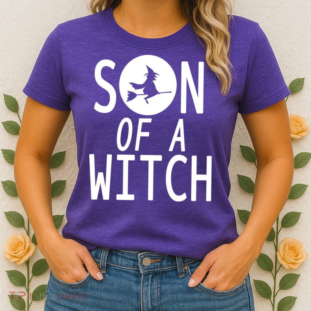 Son Of A Witch Funny Halloween Womens T-Shirt