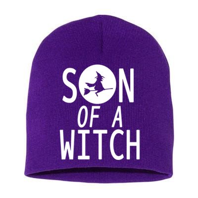 Son Of A Witch Funny Halloween Short Acrylic Beanie