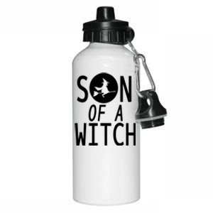 Son Of A Witch Funny Halloween Aluminum Water Bottle