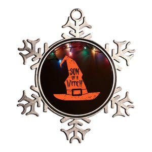 Son Of A Witch Hat Pun Quote Costume Easy Halloween Gifts Metallic Star Ornament