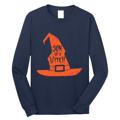 Son Of A Witch Hat Pun Quote Costume Easy Halloween Gifts Long Sleeve Shirt