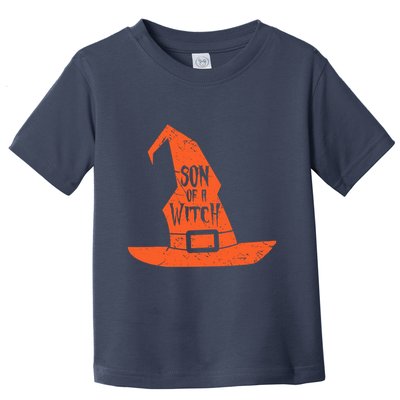 Son Of A Witch Hat Pun Quote Costume Easy Halloween Gifts Toddler T-Shirt
