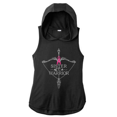 Sister Of A Warrior Breast Cancer Awareness Support Squad Ladies PosiCharge Tri-Blend Wicking Draft Hoodie Tank