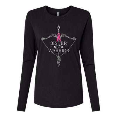 Sister Of A Warrior Breast Cancer Awareness Support Squad Womens Cotton Relaxed Long Sleeve T-Shirt