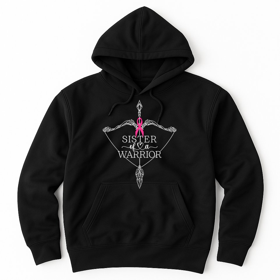 Sister Of A Warrior Breast Cancer Awareness Support Squad Hoodie