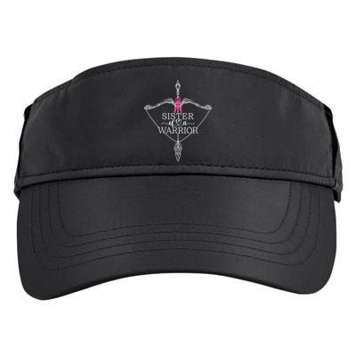 Sister Of A Warrior Breast Cancer Awareness Support Squad Adult Drive Performance Visor