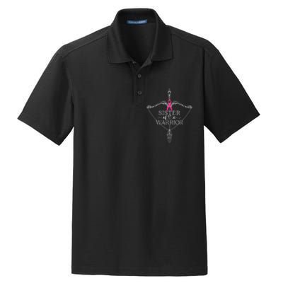 Sister Of A Warrior Breast Cancer Awareness Support Squad Dry Zone Grid Polo