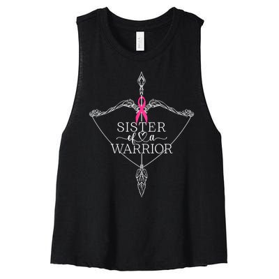 Sister Of A Warrior Breast Cancer Awareness Support Squad Women's Racerback Cropped Tank