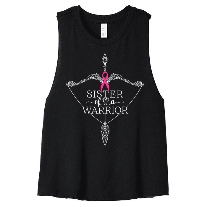 Sister Of A Warrior Breast Cancer Awareness Support Squad Women's Racerback Cropped Tank