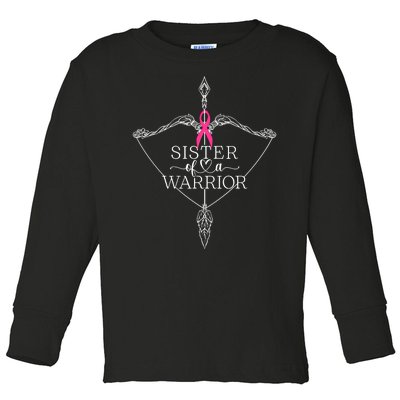 Sister Of A Warrior Breast Cancer Awareness Support Squad Toddler Long Sleeve Shirt