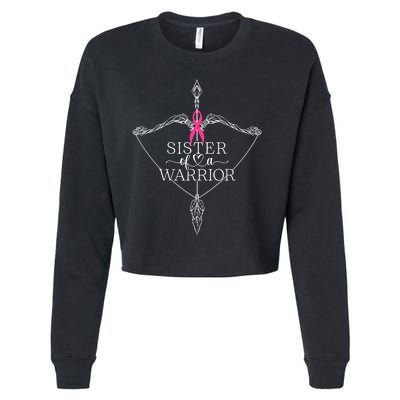 Sister Of A Warrior Breast Cancer Awareness Support Squad Cropped Pullover Crew