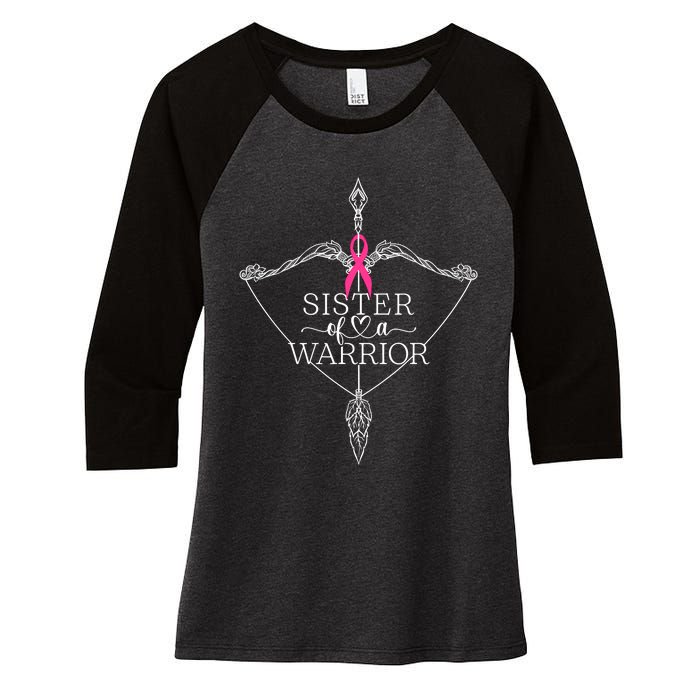 Sister Of A Warrior Breast Cancer Awareness Support Squad Women's Tri-Blend 3/4-Sleeve Raglan Shirt