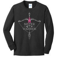 Sister Of A Warrior Breast Cancer Awareness Support Squad Kids Long Sleeve Shirt