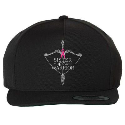 Sister Of A Warrior Breast Cancer Awareness Support Squad Wool Snapback Cap