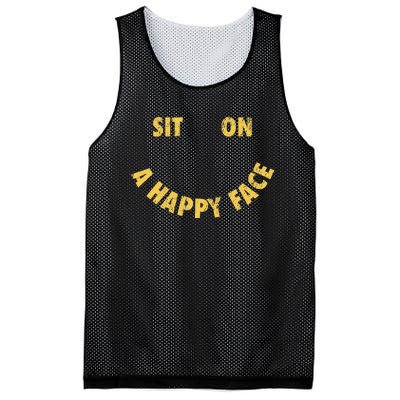 Sit On A Happy Face Funny Face Icon Meme Mesh Reversible Basketball Jersey Tank