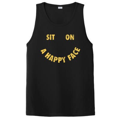 Sit On A Happy Face Funny Face Icon Meme PosiCharge Competitor Tank