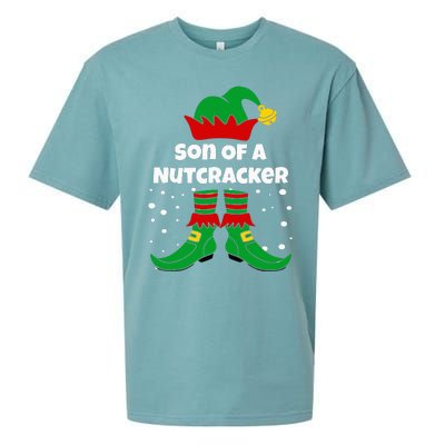 Son Of A Nutcracker Funny Elf For Christmas Eve Xmas Sueded Cloud Jersey T-Shirt