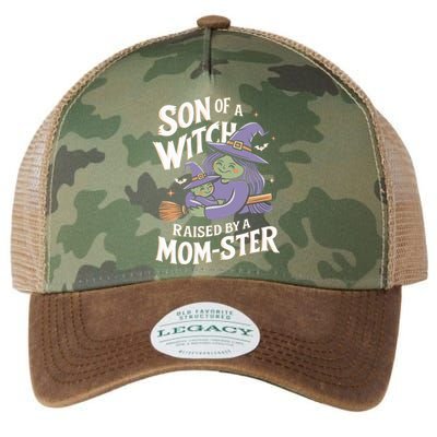 Son Of A Witch Raised By A Mom Ster Mom And Son Halloween Legacy Tie Dye Trucker Hat