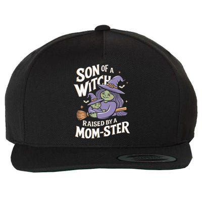 Son Of A Witch Raised By A Mom Ster Mom And Son Halloween Wool Snapback Cap