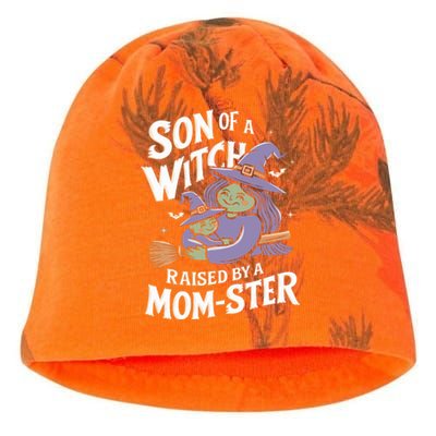 Son Of A Witch Raised By A Mom Ster Mom And Son Halloween Kati - Camo Knit Beanie