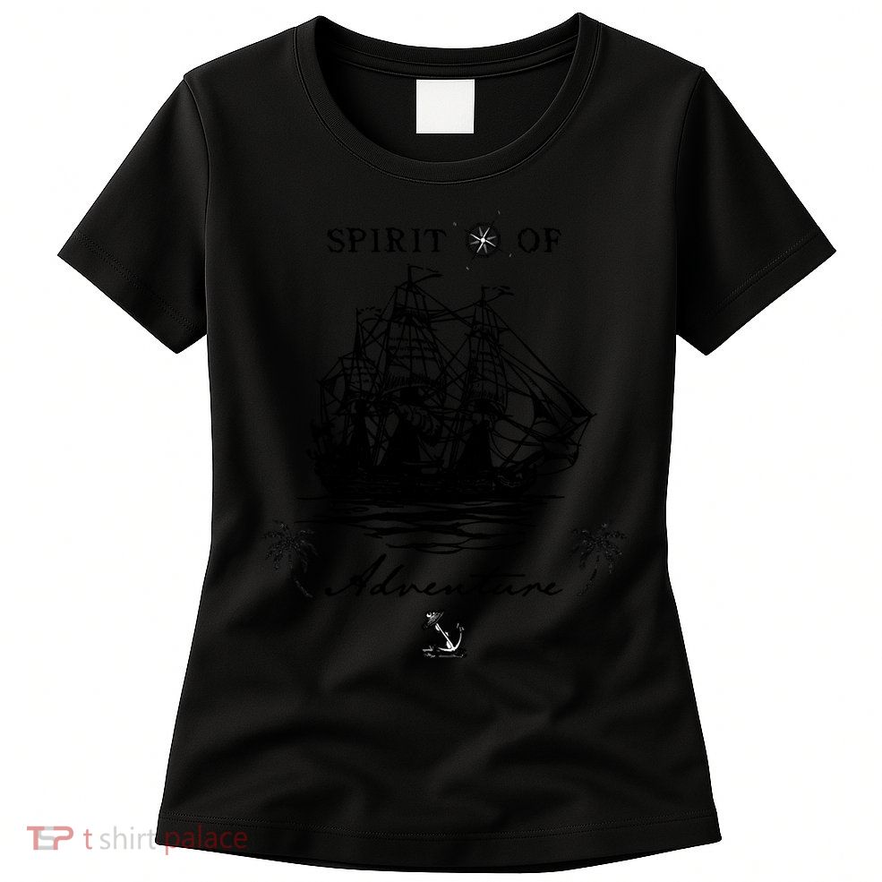 SPIRIT OF ADVENTURE Classic Nautical Ship, Compass & Anchor Womens T-Shirt