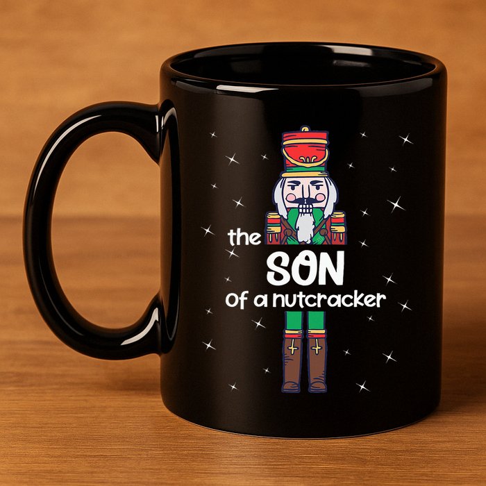 Son Of A Nutcracker Family Matching Funny Pajama 11oz C Handle Ceramic Mug