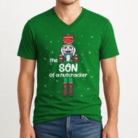 Son Of A Nutcracker Family Matching Funny Pajama V-Neck T-Shirt