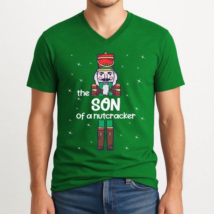 Son Of A Nutcracker Family Matching Funny Pajama V-Neck T-Shirt