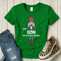 Son Of A Nutcracker Family Matching Funny Pajama Womens T-Shirt