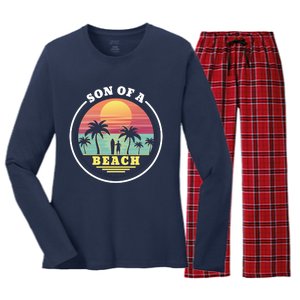 Son of A Beach Women's Long Sleeve Flannel Pajama Set 