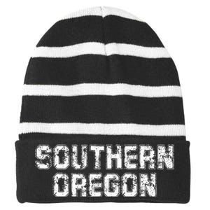 Southern Oregon Athletic Sport College Striped Beanie with Solid Band