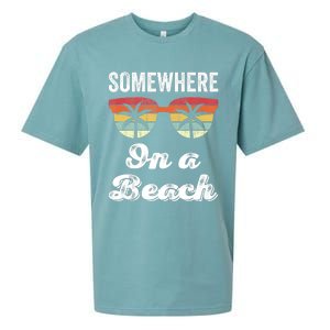 Somewhere On A Beach Funny Beach Vacation Summer Sueded Cloud Jersey T-Shirt