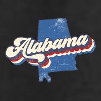State Of Alabama Retro Logo 7 Panel Mesh Trucker Snapback Hat