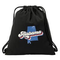 State Of Alabama Retro Logo Drawstring Bag
