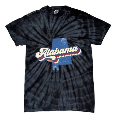 State Of Alabama Retro Logo Tie-Dye T-Shirt