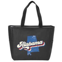 State Of Alabama Retro Logo Zip Tote Bag
