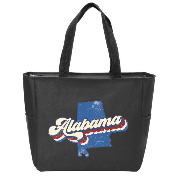 State Of Alabama Retro Logo Zip Tote Bag