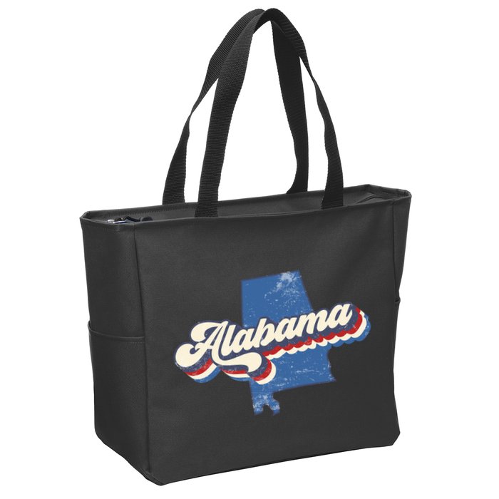 State Of Alabama Retro Logo Zip Tote Bag