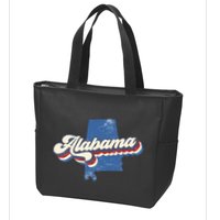 State Of Alabama Retro Logo Zip Tote Bag