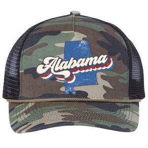 State Of Alabama Retro Logo Retro Rope Trucker Hat Cap