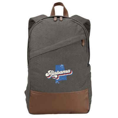 State Of Alabama Retro Logo Cotton Canvas Backpack