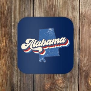 State Of Alabama Retro Logo Coaster