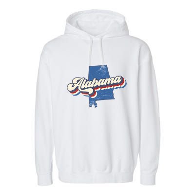 State Of Alabama Retro Logo Garment-Dyed Fleece Hoodie