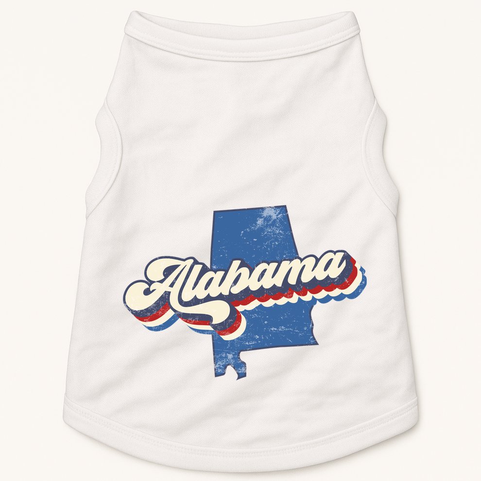 State Of Alabama Retro Logo Doggie Tank