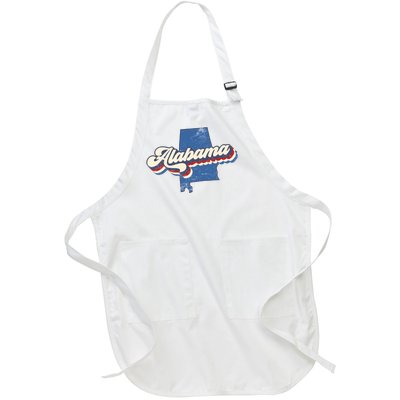 State Of Alabama Retro Logo Full-Length Apron With Pockets