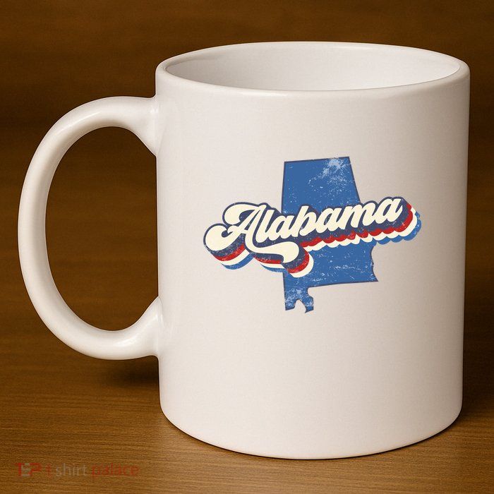 State Of Alabama Retro Logo 11oz C Handle Ceramic Mug