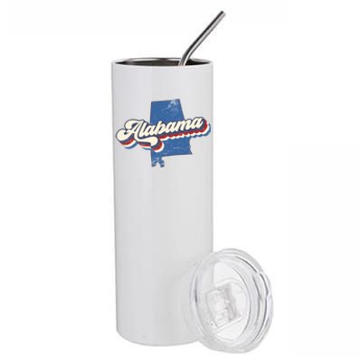 State Of Alabama Retro Logo Stainless Steel Tumbler