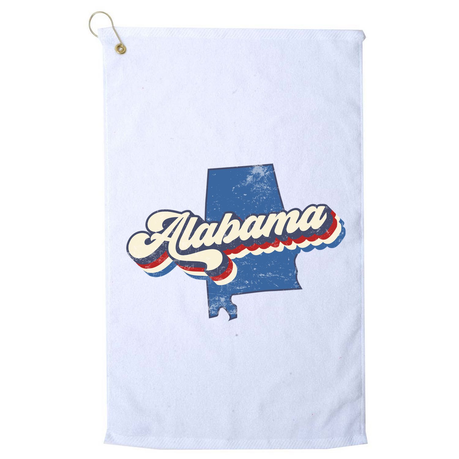 State Of Alabama Retro Logo Golf Towel