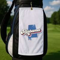 State Of Alabama Retro Logo Golf Towel